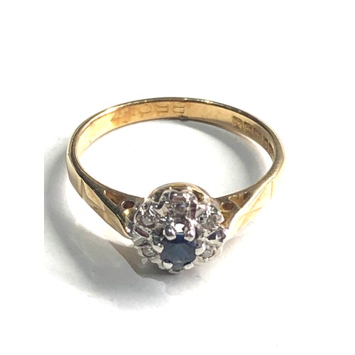 101 - 18ct gold sapphire & diamond ring weight 2.6g