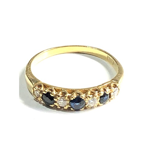 91 - 18ct gold sapphire & diamond ring 3.6g