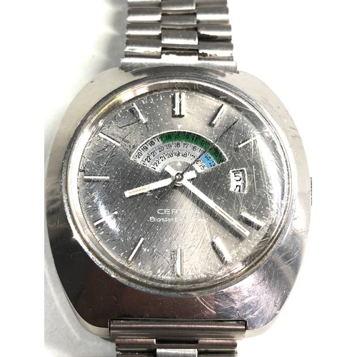 504 - Gents Vintage certina biostar electronic wristwatch ticks when shaken but stops no warranty given