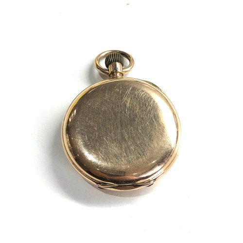 515 - Gold plated full hunter Waltham riverside pocket watch  in working order but no warranty is given