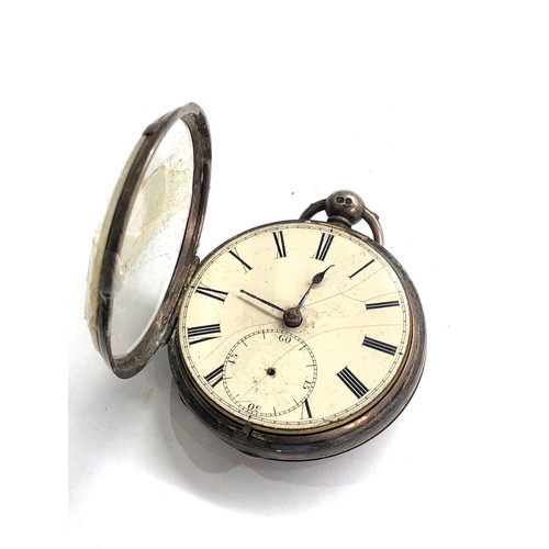 516 - Antique silver open face Verge fusee pocket watch spare or repair