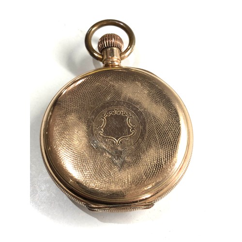 520 - Open face waltham traveller gold plated [pocket watch not working spares or repair