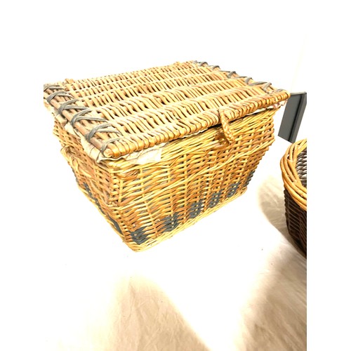 180 - 3 Vintage wicker baskets to include sewing