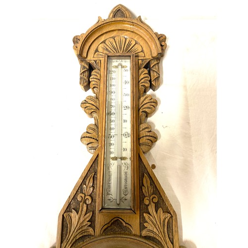 11 - Oak carved wall barometer