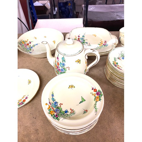 635 - Crown Staffordshire 60 Piece dinner and tea service