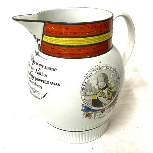 39 - Advertising Admoral Nelson pottery Jug measures approx 8.5