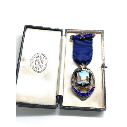 532 - Masonic silver & enamel jewel roch valley lodge