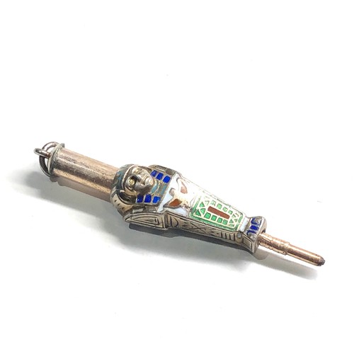 482 - Antique silver & enamel egyption pencil