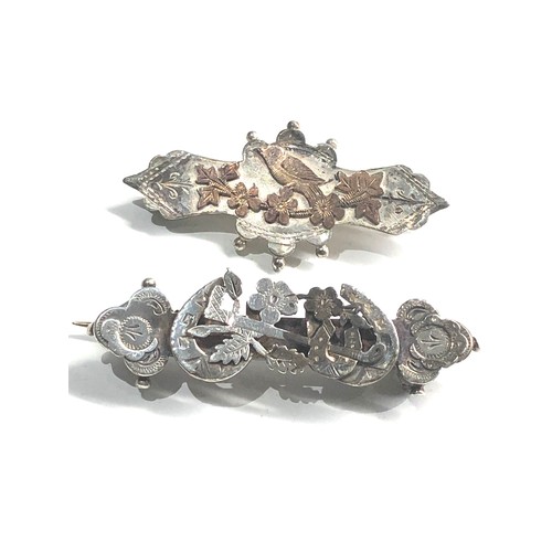 488 - 2 victorian silver brooches