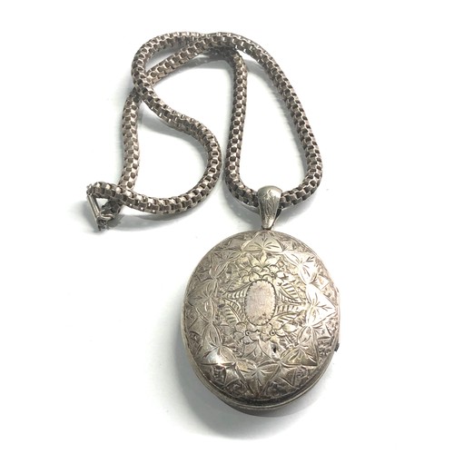 492 - Victorian silver locket & collar not hallmarked xrt as silver edge wear to locket as shown