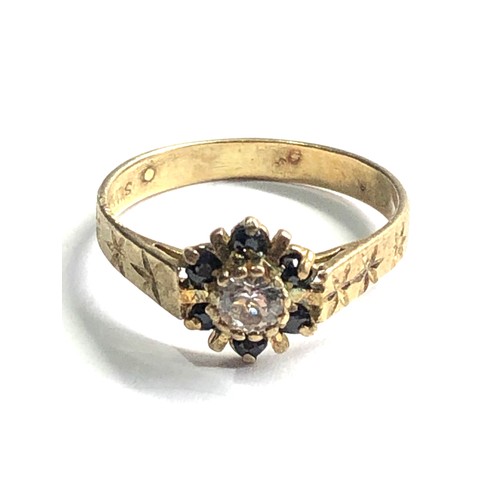 85 - 9ct gold paste stone & sapphire ring weight 2g