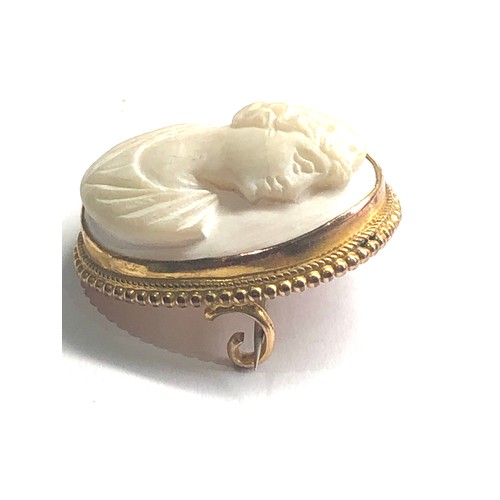 89 - Antique angel skin cameo brooch 6.3g