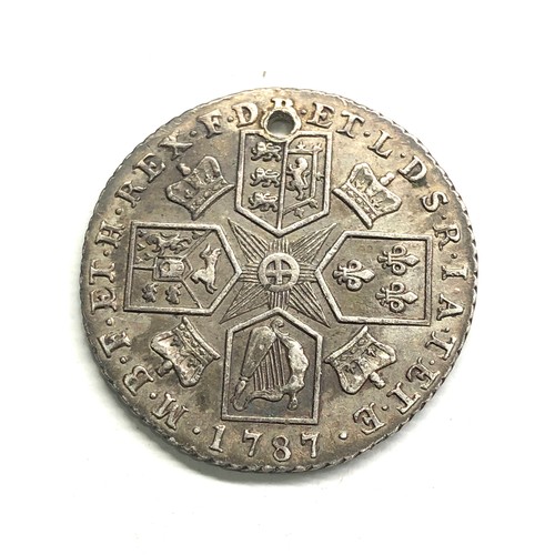 544 - George 111 1787 silver shilling holed