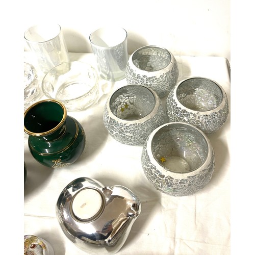 237 - Selection of miscellaneous includes glassware, candle holders etc