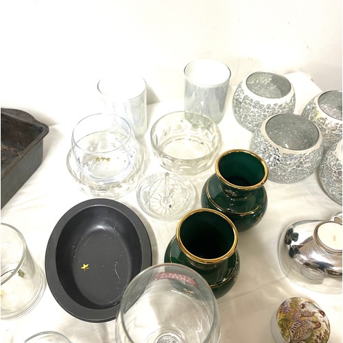 237 - Selection of miscellaneous includes glassware, candle holders etc