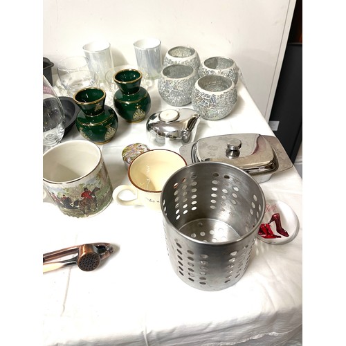 237 - Selection of miscellaneous includes glassware, candle holders etc