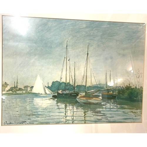 73 - Framed Claude Monet print measures approx 23