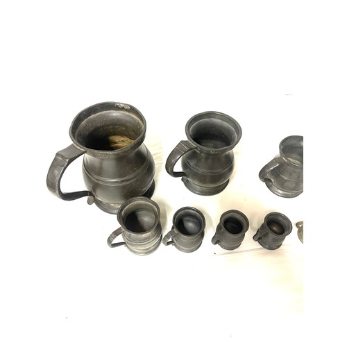 49 - Selection of Victorian/ Georgian pewter measuring jugs