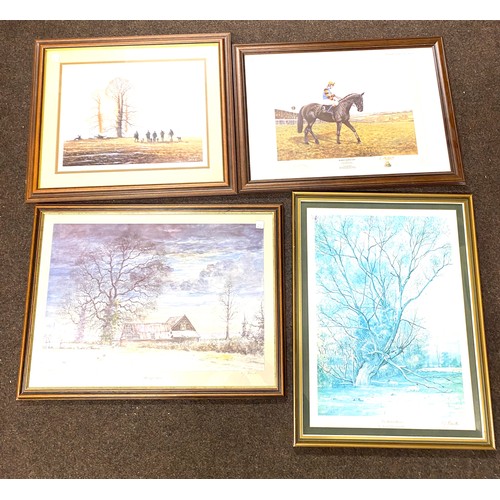 12 - 4 Framed pictures largest measures 23