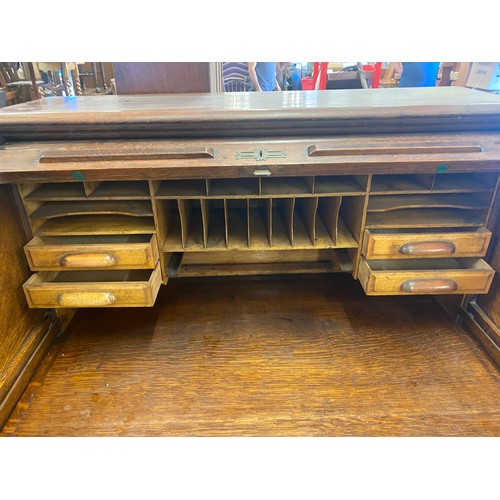 371 - Oak S type roll top desk 51