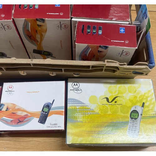 298 - Large selection of boxed motorola mobile phones