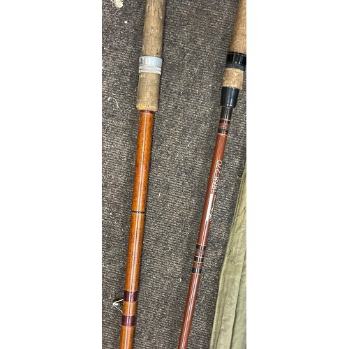 302 - Shakespeare fibre glass fishing rod and fletchers fibre glass fishing rod