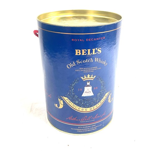 82 - Weighed boxed empty Bells whisky 8th August 1988 bottle