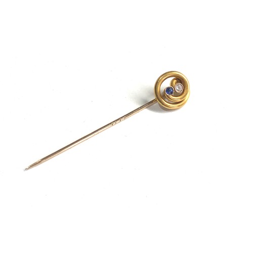 64 - Antique 14ct gold diamond stick pin weight 3.3g