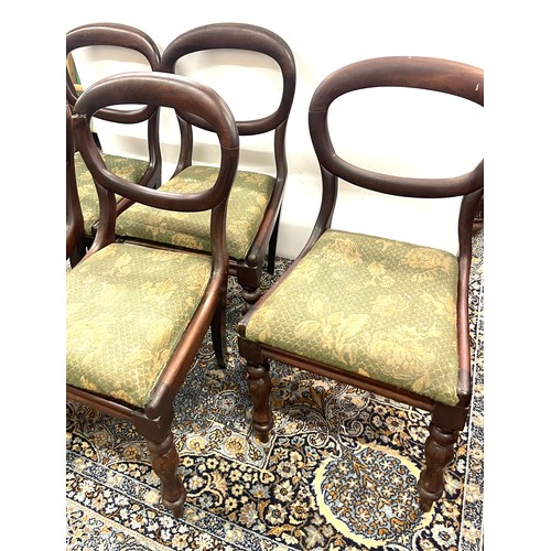 407 - Five victorian balloon back chairs