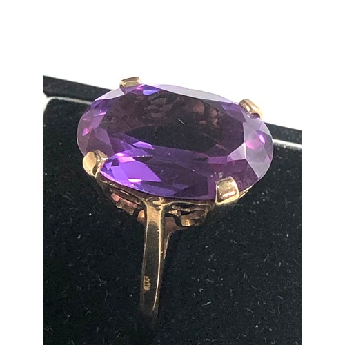 70 - 9ct gold amethyst dress ring weight 8g