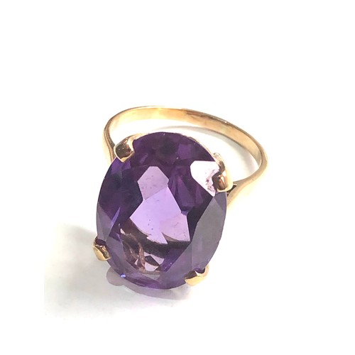 70 - 9ct gold amethyst dress ring weight 8g