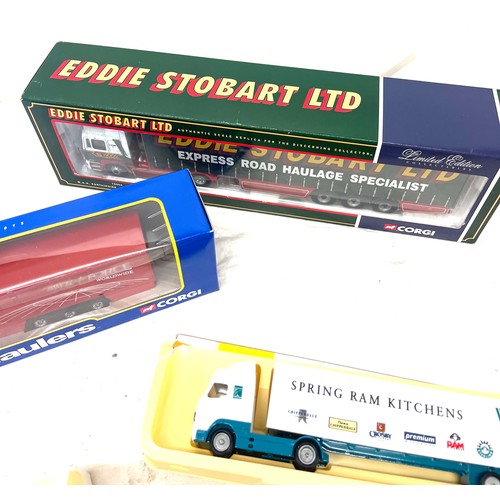 317 - Selection of assorted advertising lorries includes Eddie Stobart, Parcel force, Corgi, Days Gone etc