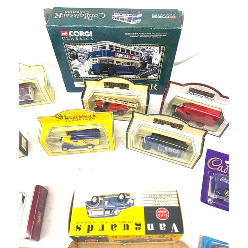 128 - Large selection of die cast vehicles includes Corgi, Days Gone, Van Guards etc