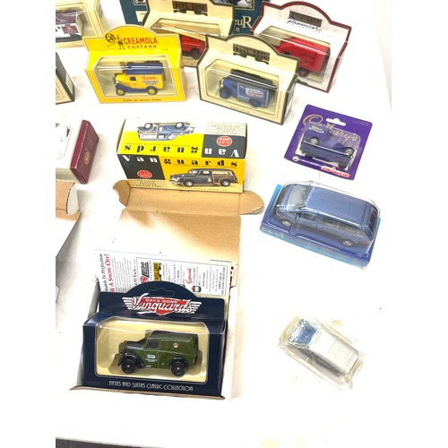 128 - Large selection of die cast vehicles includes Corgi, Days Gone, Van Guards etc