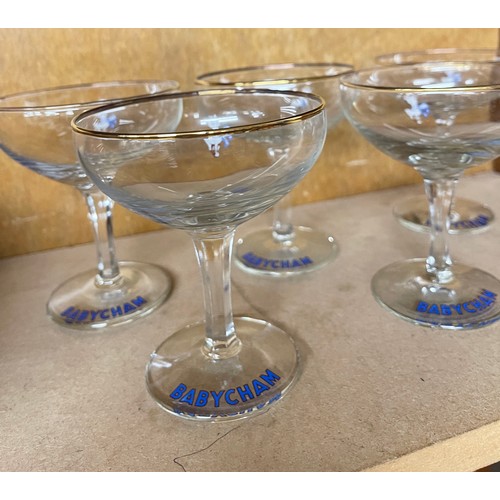 118 - Set 6 vintage Babycham glasses