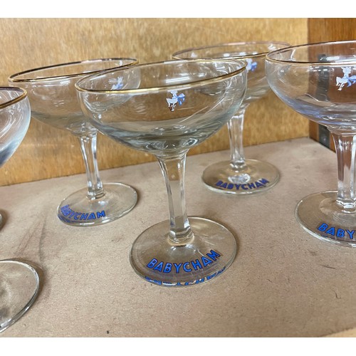 118 - Set 6 vintage Babycham glasses