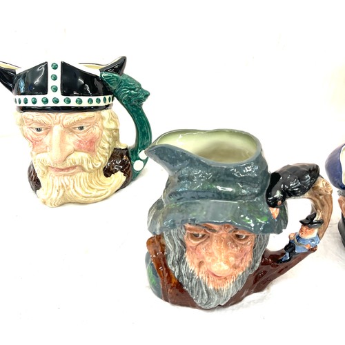 444 - 4 Royal Doulton toby jugs, Don Quixote,  Capt Ahab, Rip Van Winkle, Viking