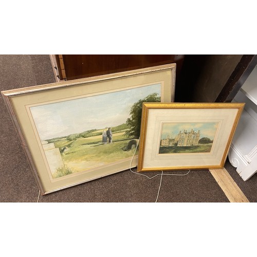 341 - Large selection of framed watercolours etc