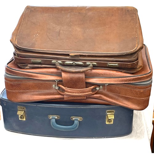 327 - 3 Vintage leather suitcases