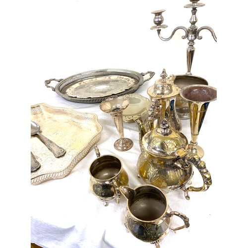 158 - Selection of silver plated ware includes trays etc