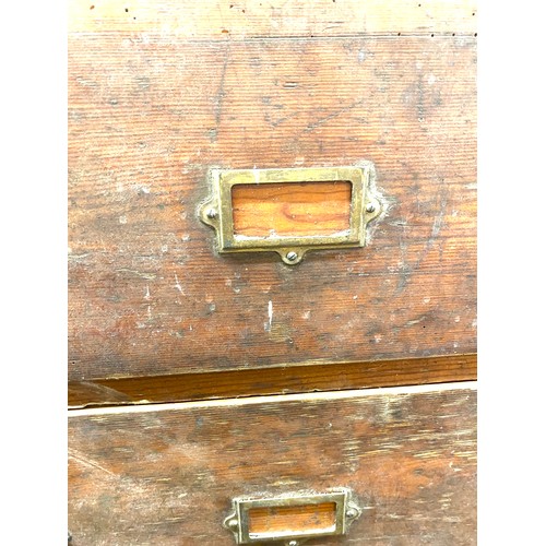 403 - Large pine 6 draw industrial over sized chest measures approx 60