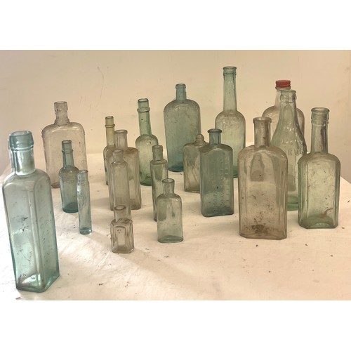 101 - Large selection vintage glass medicine bottles