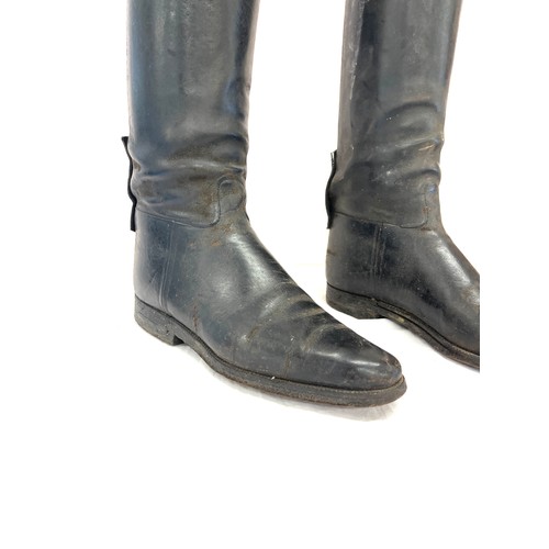 74 - Pair mens vintage leather riding boots, with stretchers