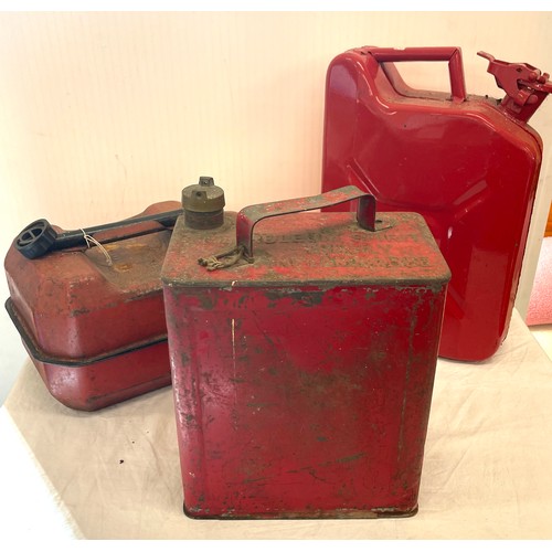 127 - 3 Vintage petrol cans, Valor etc