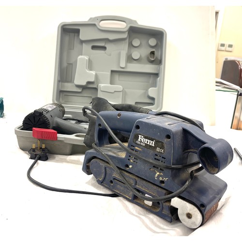 137 - Fern FBS-800 belt sander and a cased hot air gun