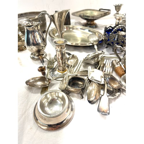 214 - Box of silver plated ware and cutlery