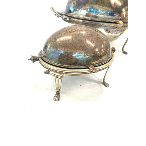 84 - Selection of 3 silver plated revolving vegetable serving tureens