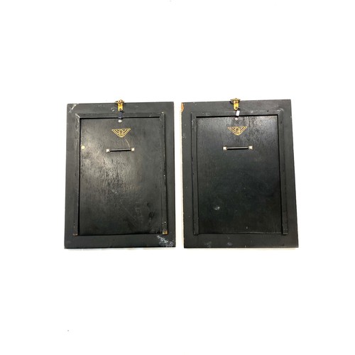 78 - Pair Victorian Ebony frames with acorn brass detailing, makers stamp to reverse overall measurements... 