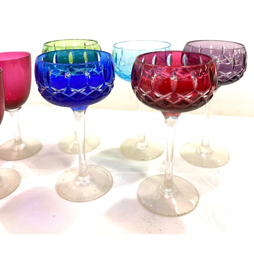 71 - Selection vintage coloured drinking glasses