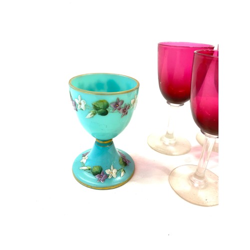 71 - Selection vintage coloured drinking glasses